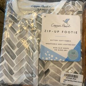 Copper Pearl Gray Zip-Up Footie